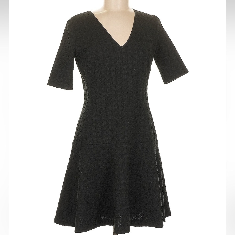 Banana Republic Black V‑Neck Fit & Flare Midi Dress